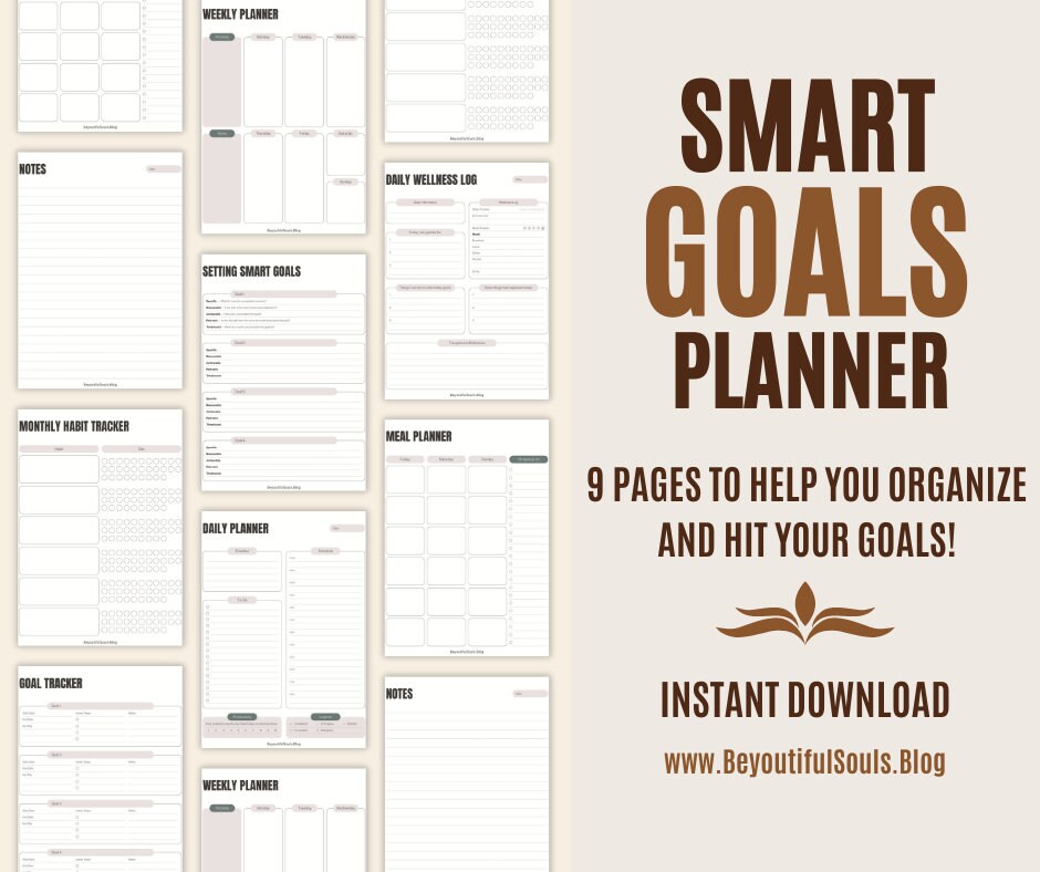 SMART Goal Planner - Printable Goal Setting Journal, Goal Planner ...
