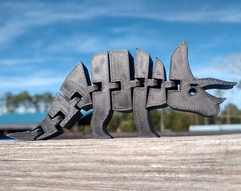 Dinosaurio Triceratops flexible, juguete para niños