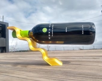 Expositor flotante ondulado para botellas de vino