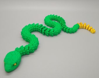 Juguete articulado de serpiente de cascabel, serpiente flexible para amantes de las serpientes