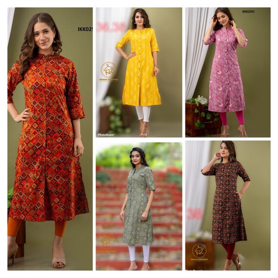 F Kurtis - *F3211* *_Smart look cotton kurti pant set... | Facebook