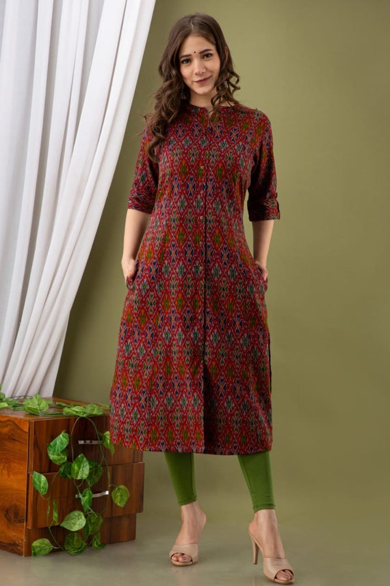 Red Patola Print Kurti and Red Patola Print Tunic Online Shopping