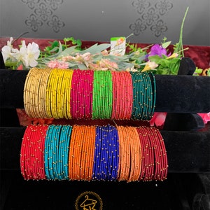 Silk thread metal bangles/women bangles/ Bangles/Kids bangles/maggam work bangles/pearl bangles/traditional bangles/Metalbangles/bangles