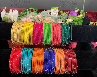 Silk thread metal bangles/women bangles/ Bangles/Kids bangles/maggam work bangles/pearl bangles/traditional bangles/Metalbangles/bangles