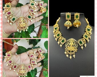 Laxmi Chokers/Necklace/Ruby Necklace/Emerald necklace/Chains/Imitated jewelery/Jewelery/Choker sets/Indian chokers/Stone necklace