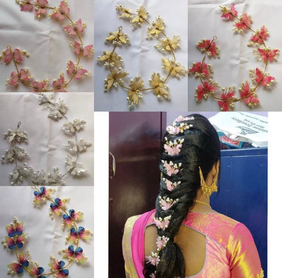 Buy Verbier Hair Gajra Veni, Flower Hair Accessory, Bun Hair Styling Gajara  For Women (Model-6) Online at Low Prices in India - Amazon.in