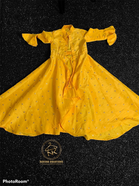 Shahifits Discover the Dhoti Skirt with Crop Top and Jacket in Goldenrod  Yellow. Explore now the new arrival Shahi Dresses at Shahifits