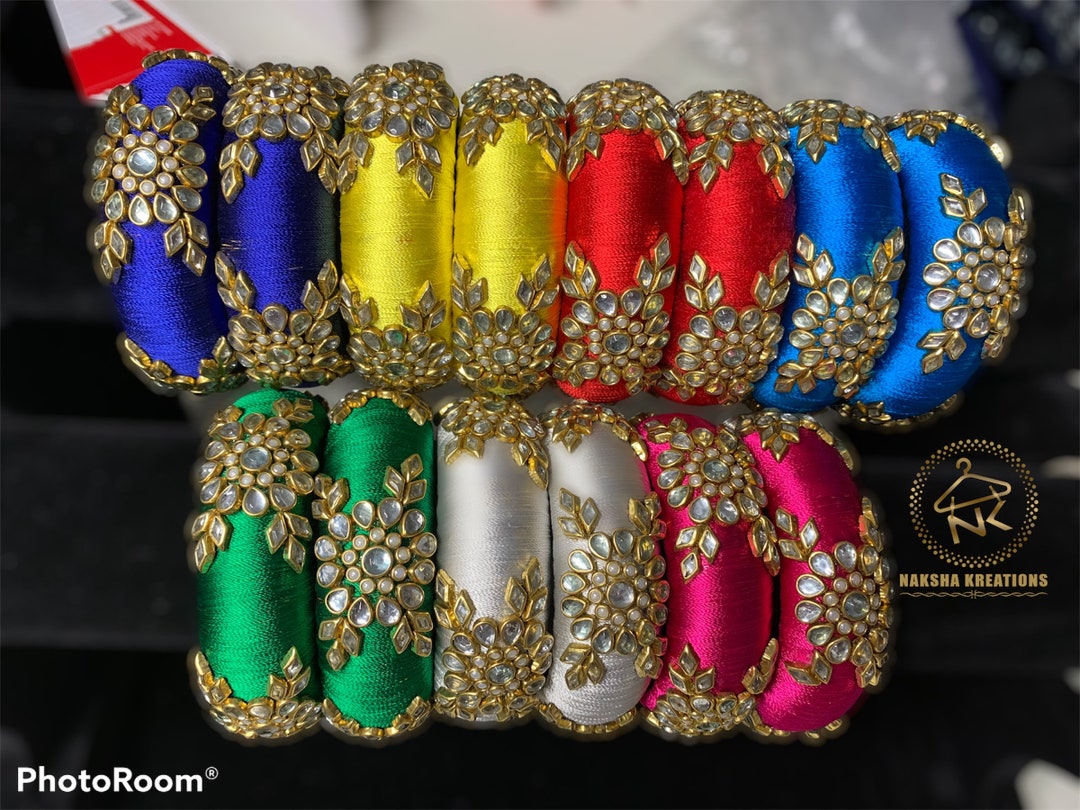 Silk Thread Bangles women Bangles kids Bangles maggam Work Bangles pearl Bangles traditional Bangles kundan Bangles wooden Bangles Etsy Canada
