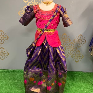 Girls traditional lehenga/Banaras lehenga/girls party dress/Indian lehenga/ethnic wear/occasional wear/traditional wear/girls lehenga