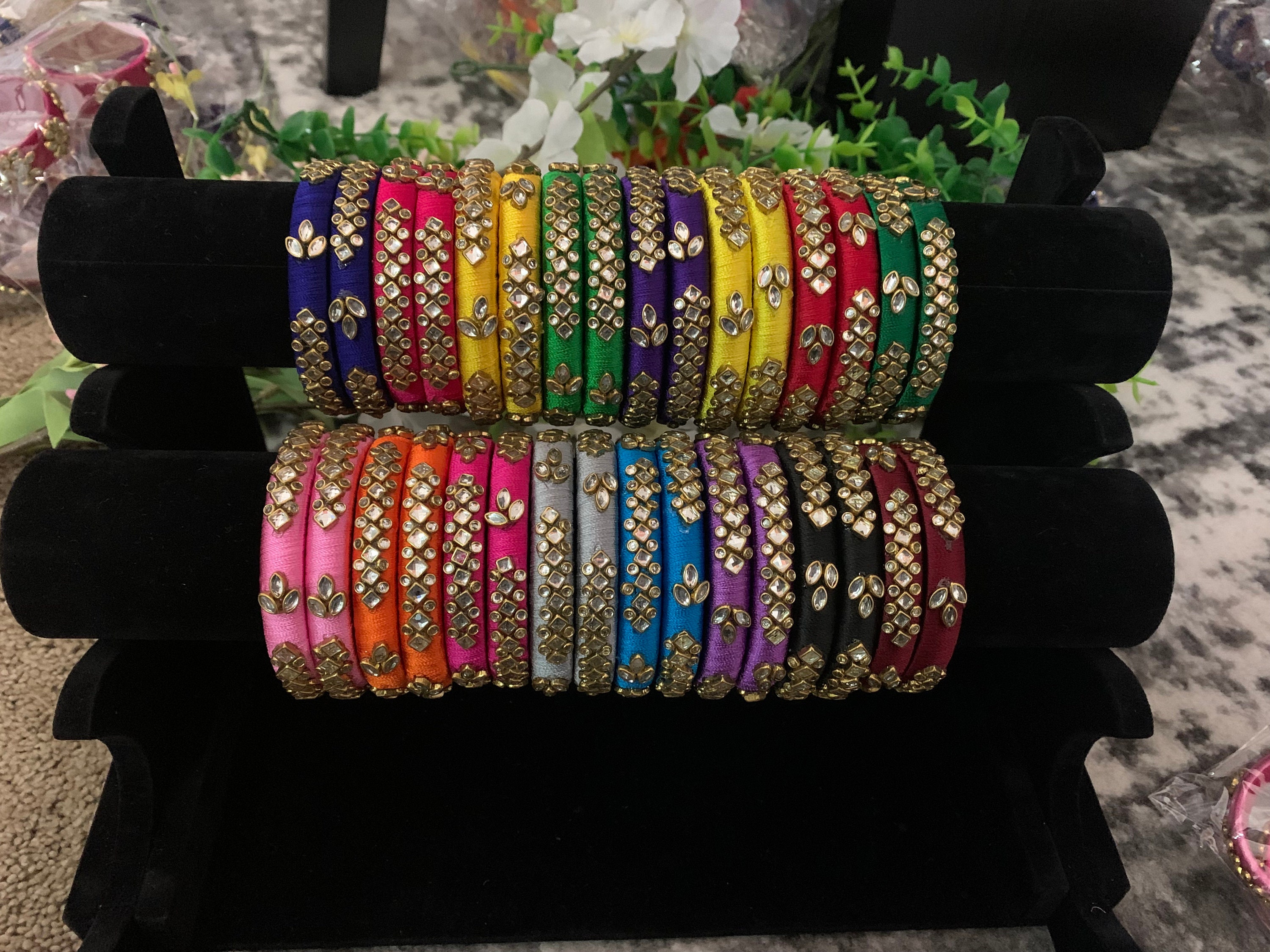 Silk thread bangles/women bangles/thread Bangles/Kids bangles/maggam …