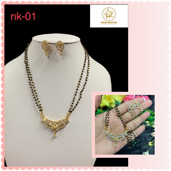 Fancy black hotsell beads mangalsutra