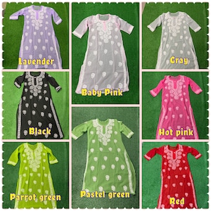 Lucknowi Chikankari kurtis/chikankari kurtis/Georgette chikankari kurtis/Kurtis/Women kurtis/dresses