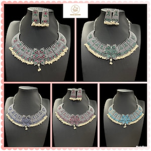 German silver  sets/choker sets/ Stone sets/Oxidised jewelery/necklace sets