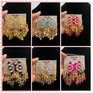 Jhumkas/minakari jhumkas/jhumkis/colorful jhumkas/earrings/indian jhumkas/pearl jhumkas/Stud jhumkas/meenakari jhumkas
