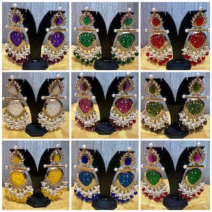 Minakari jhumkas/Hoop minakari jhumkas/Pearl Jhumkas/Jhumkas/jhumkis/indian traditional earrings/imitation earrings/ earrings