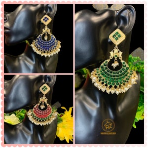 Long length Jhumkas/Kundan jhumkas/jhumkis/light weight jhumkas/jhumkas/indian jhumkas/pearl jhumkas/Stud jhumkas/Gold finish jhumkas