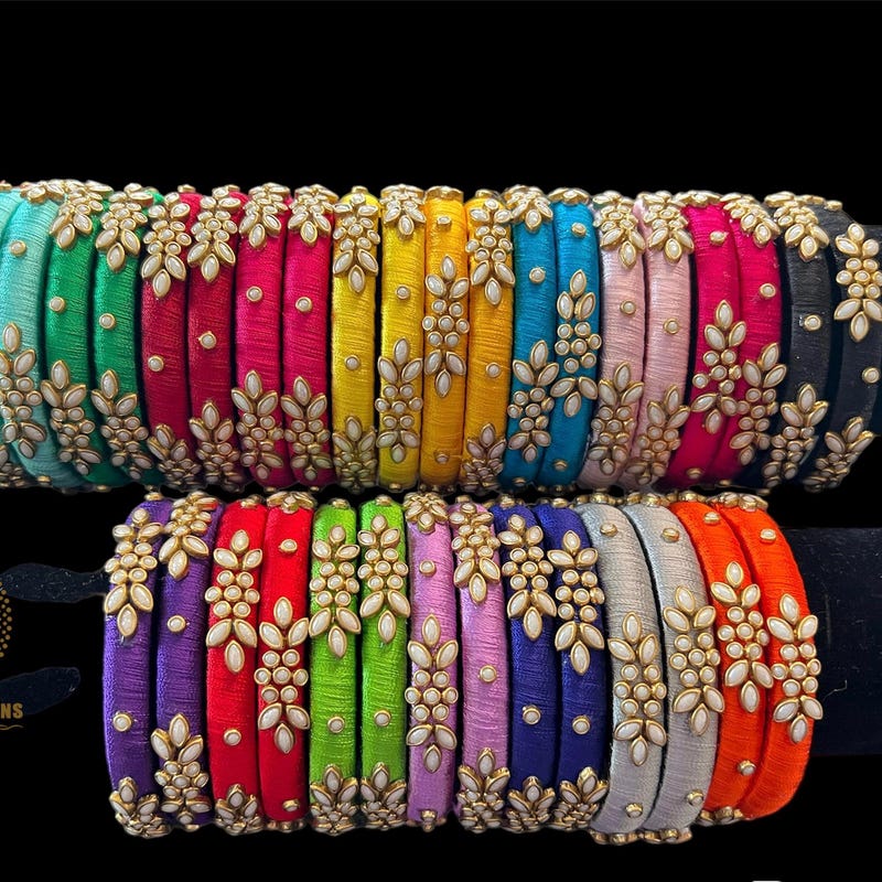 Thread Work Bangles Kids Bangles Silk Thread - Etsy
