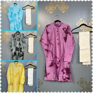 Men&#39;s tie dye kurtas/Mens ethnic wear/Mens sequence kurtas/Mens indian kurtas/mens wear/Mens rawsilk kurtas/Mens kurta pyjama set