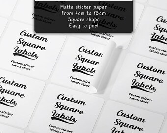 Square labels Round Corners Matte Paper