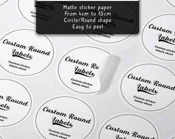 Round Labels Matte Paper
