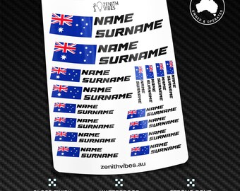 Custom driver name stickers x16 Racing motorcycle car go kart motocross MX