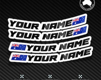 Custom Driver Name stickers Racing motorcycle car go kart motocross MX helmet Sim Racing Rig Sticker Name Flag Sticker Waterproof