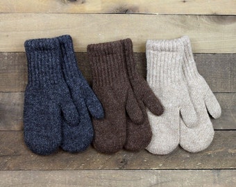 Bouclé Lined Alpaca Mittens made in the USA!