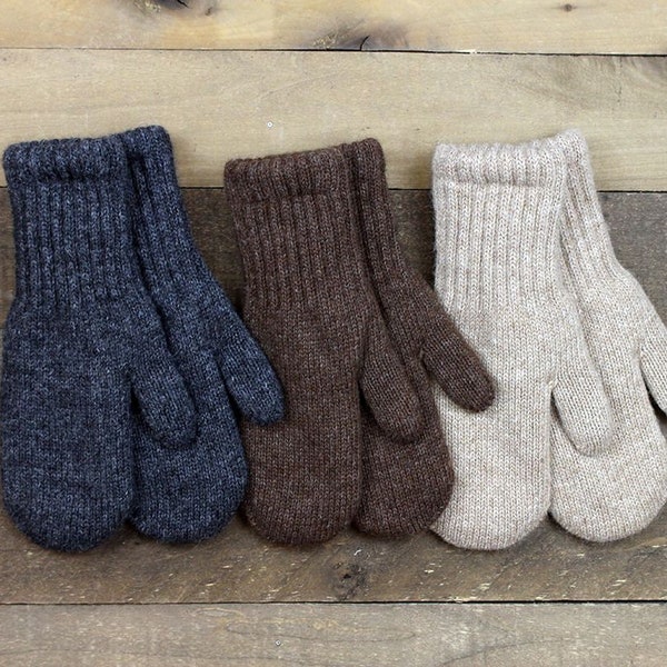 Bouclé Lined Alpaca Mittens made in the USA!