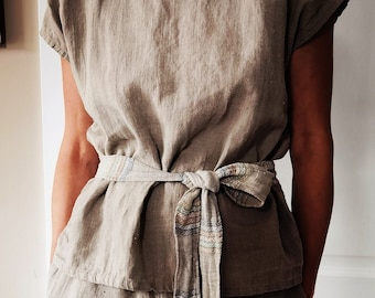 Heavy Linen top | Linen tunic | Handmade Linen Clothing | Natural blouse