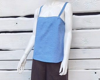 Linen top | Linen tank top | Linen casual top | Sleeveless top | Linen blouse | Linen summer tops | Natural linen | Linen crop top