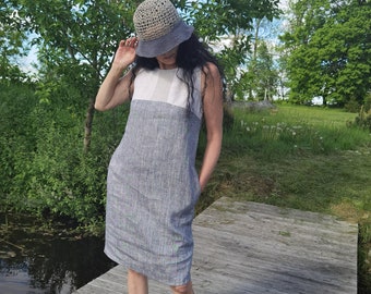 Linen dress | Dress with pockets | Pure linen | Women's clothing | Sleeveless | Loose dress | Elegant dress