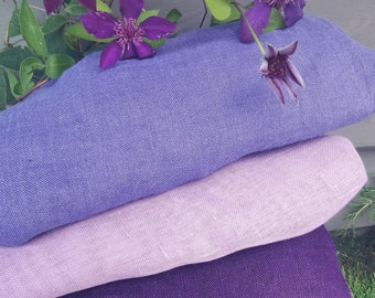 Natur Leinen Schal | Violetttöne | Gauze Leinenschal | Sommerschal