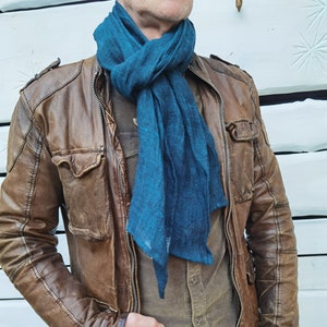 Unisex linnen sjaal | Linnen zomersjaal | Heren sjaal | Mosterd sjaal | Verzachte linnen sjaal | Licht linnen sjaal | Puur linnen | Cadeau voor hem
