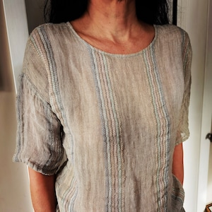 Linen top | Light linen blouse | Natural linen blouse |  Linen loose blouse