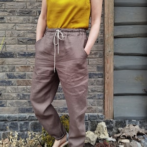 Linen pants | Linen trousers | Linen Pants for Women | Elastic waist pants | Linen clothing | Summer linen pants | Pants with pockets