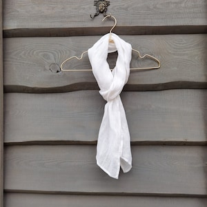 Linen scarf | Natural scarf | Linen scarf summer | Off white scarf | Gauze linen scarf | Linen shawl | Linen scarves | Natural linen