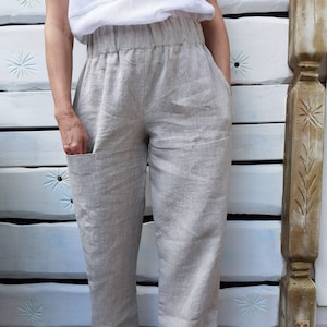 Linen pants | Linen trousers | Linen Pants for Women | Elastic waist pants | Linen clothing | Summer linen pants | Pants with pockets