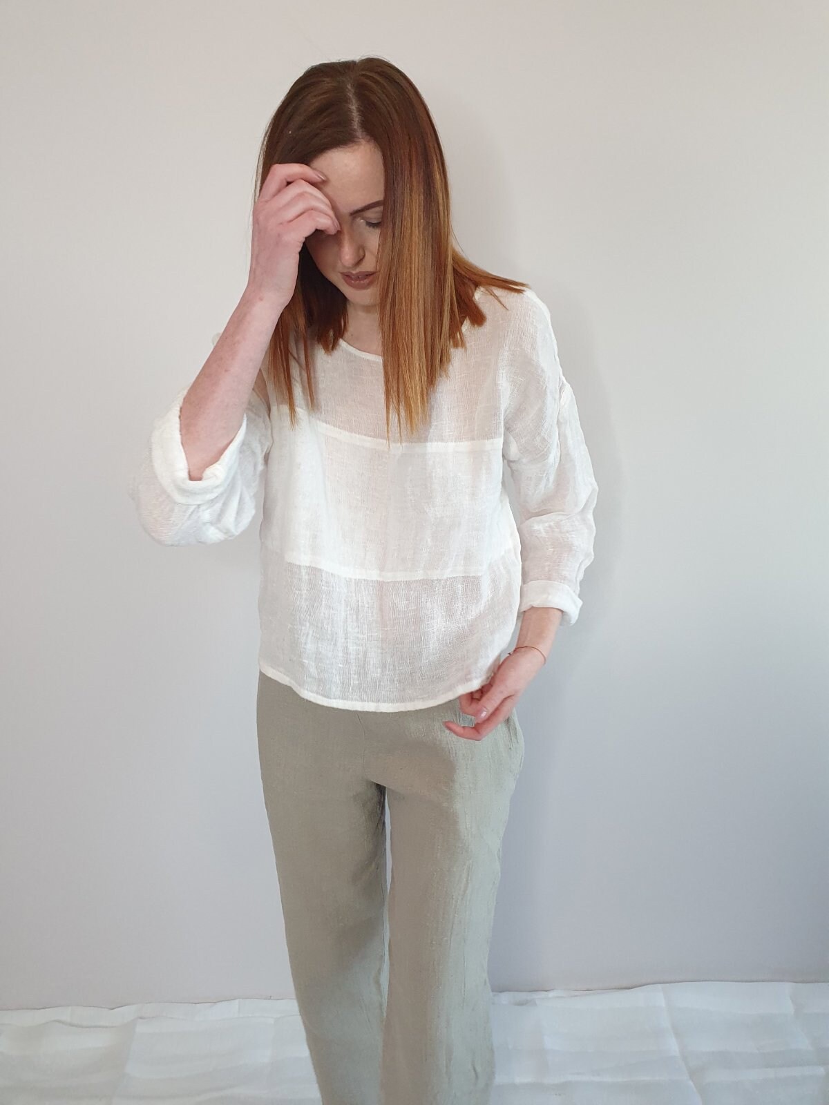 Linen Blouse Linen White Top Linen Top Flax Linen Etsy Australia