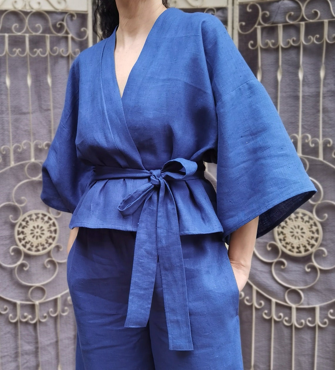 Linen Kimono Linen Top Linen Kimono Top Linen Jacket Etsy