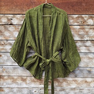 Light linen kimono top | Linen Wrap Top | Linen blouse | Linen top | Summer blouse | Kimono wrap top | Linen clothing | Linen wrap