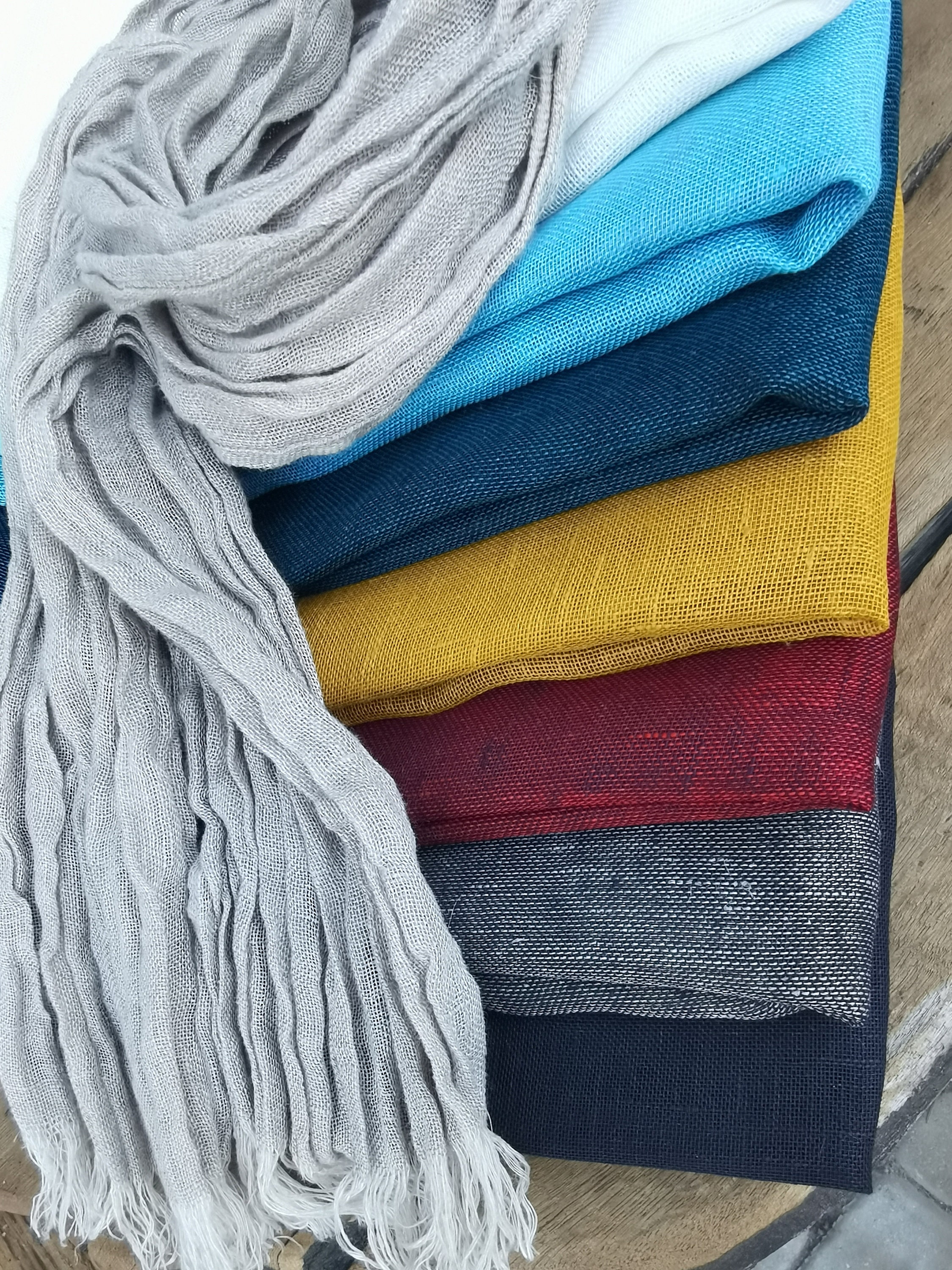 Linen Scarf Linen Summer Scarf Men's Scarf Mustard Etsy