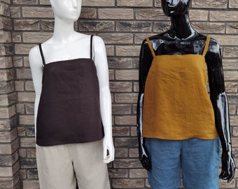 Linnen top | Linnen tanktop | Linnen casual top | Witte linnen top | Mouwloos topje | Linnen blouse | Linnen zomertopjes | Natuurlijk linnen