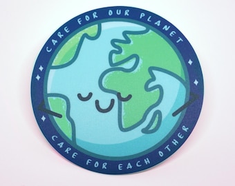Care For Our Planet Sticker, Matte Vinyl Waterproof Laptop Decal