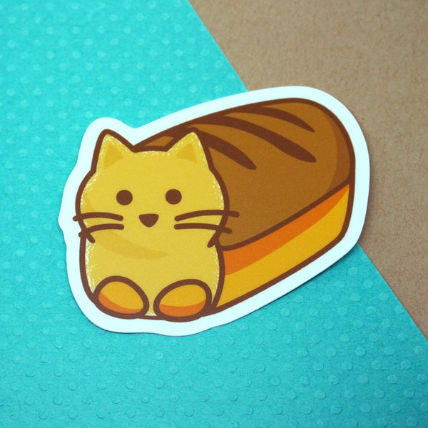 Cat Loaf Sticker  |  Cat Bread Shaped Matte Vinyl Die cut Waterproof Sticker | Laptop Decal
