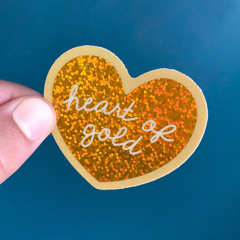 Gold Heart Stickers - Etsy