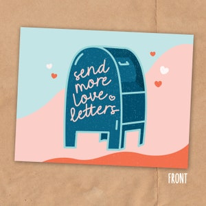 Enviar más cartas de amor Postal / Nota de amor / Tarjeta de correo postal / Buzón de USPS / Enviar amor