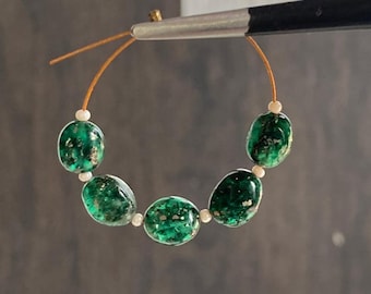 Brazilian Emerald Nugget Beads, 6-7mm Gemstone Craft Supplies / 5 pcs