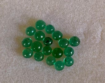 3-3.5 mm Zambian Emerald AAA GRADE Round calibrated Cabochon for jewellery 18pc
