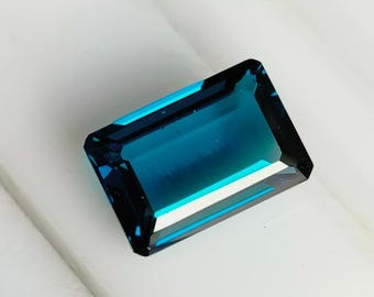 Topacio azul de Londres natural, 20 x 12 mm, forma elegante de topacio azul, topacio de 15 quilates, piedra de nacimiento de diciembre, corte de topacio azul, topacio para joyería.