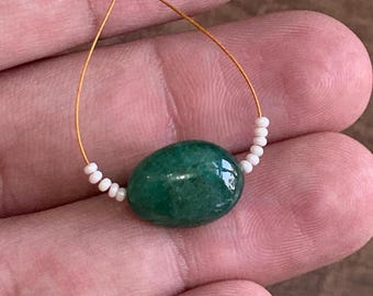 7.45 CT Precious Zambian  Emerald Plain Nugget Bead Natural Emerald Gemstone Focal